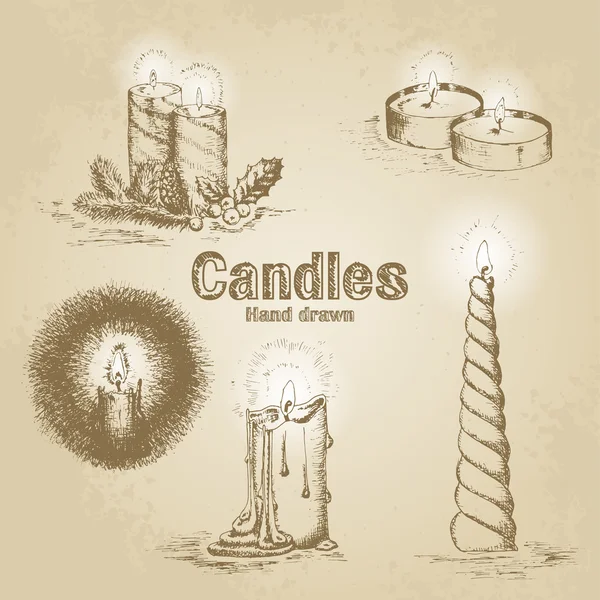 Set of vintage candle — Stock Vector