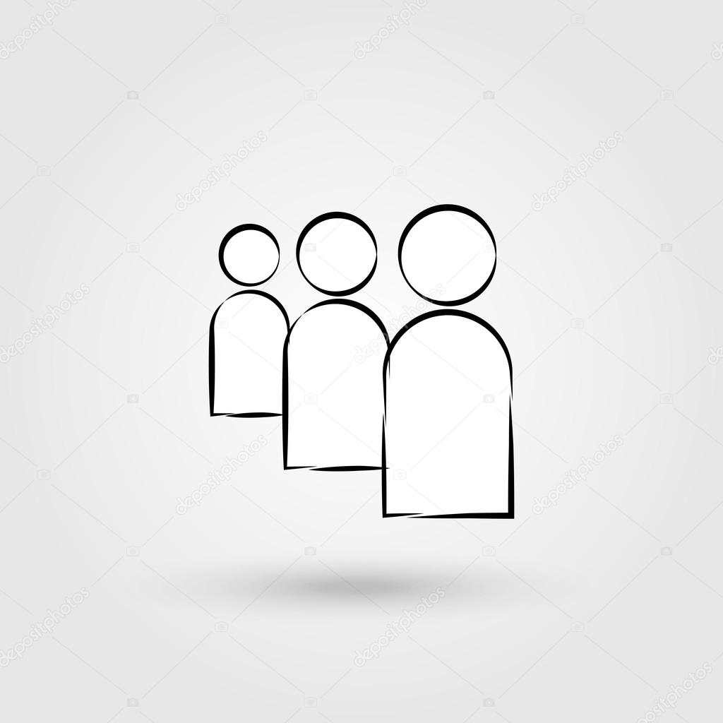 Elegant user flat icon. Vector illustration