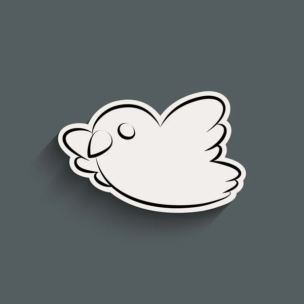 Fågel ikonen med skugga — Stock vektor