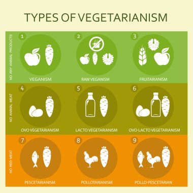 Vejetaryen türleri Infographic
