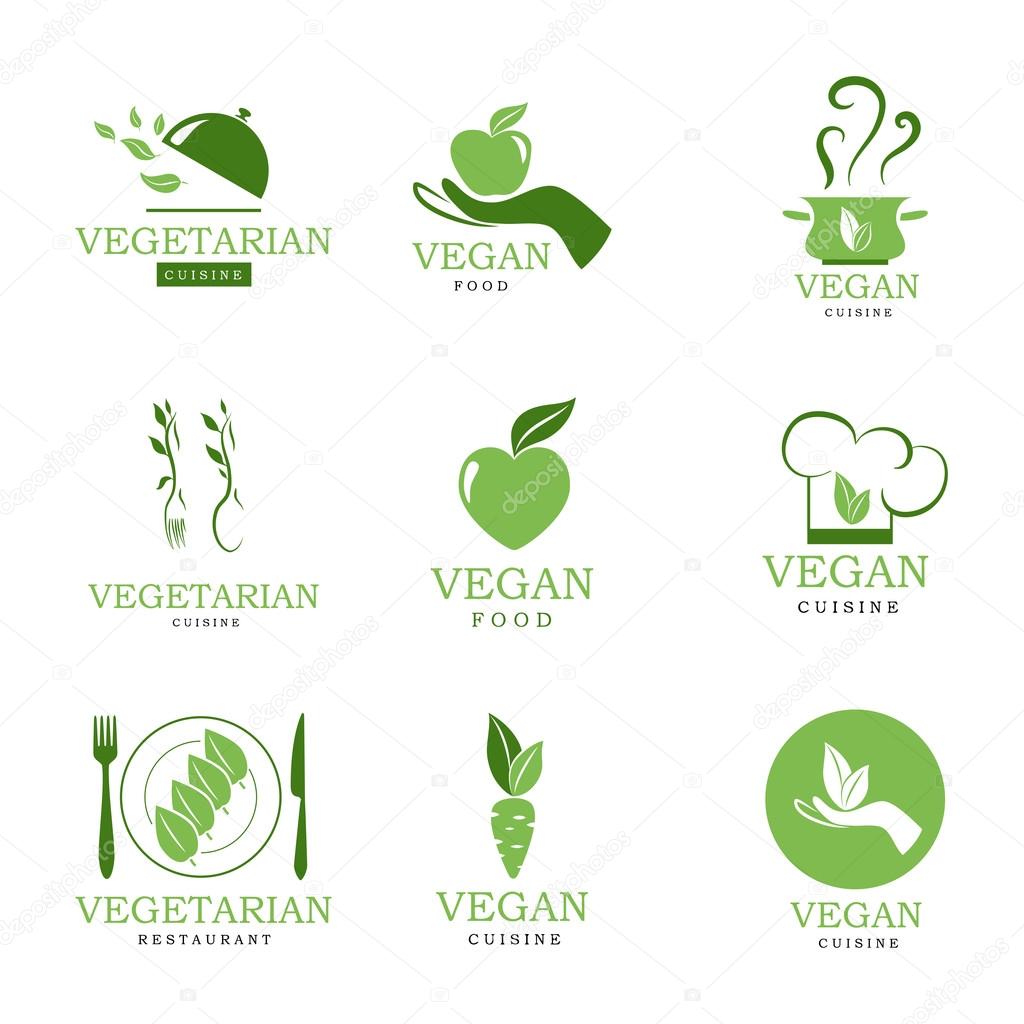 Vegan and vegetarian icons