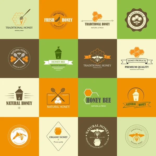 Set of honey labels — Stock Illustration Set of honey labels Stock Vector
