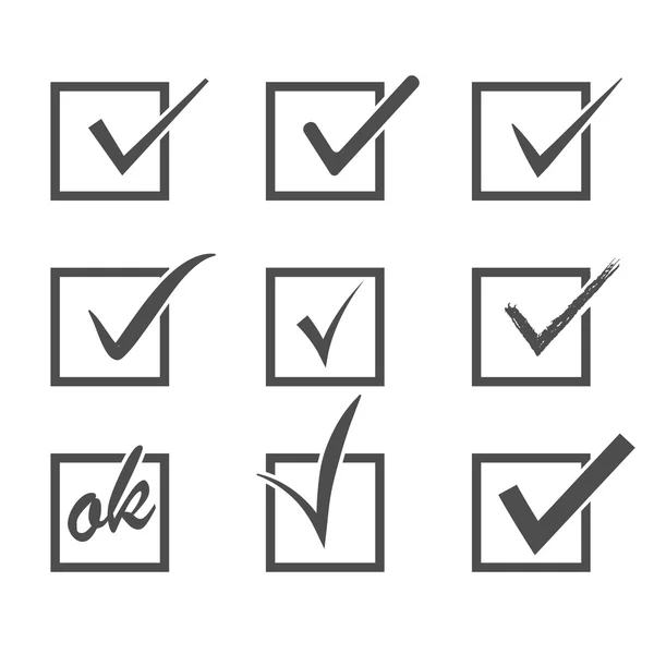 Set of  vector check marks — Stock Vector