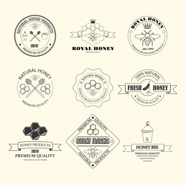 Bal ve arı Etiketler vektör