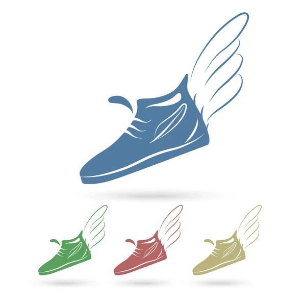 Acelerando iconos zapato de correr — Archivo Imágenes Vectoriales