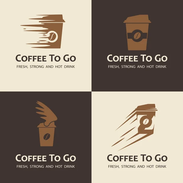 Set de etiquetas de café para llevar — Vector de stock