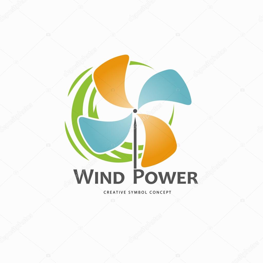 Wind power logo design template. 