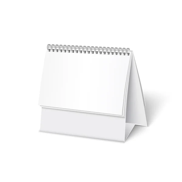 Blank papper skrivbord spiral kalender — Stock vektor