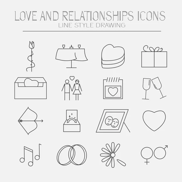 Set of love icons — Stock Vector