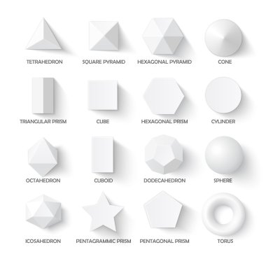 All basic 3d shapes clipart