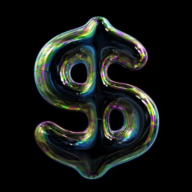 Sabun köpüğü dolar işareti. Kavramı.