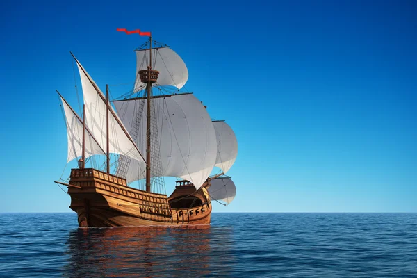 Caravel In The Ocean — Stock Photo, Image