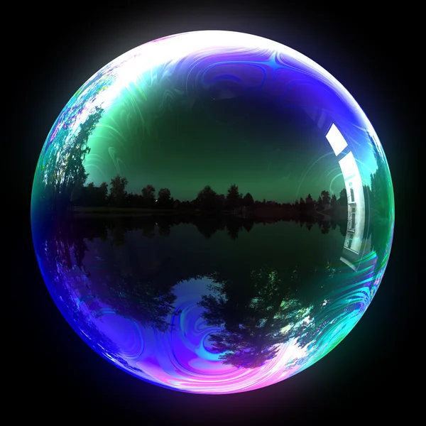 Голубой мыльный пузырь — стоковое фото