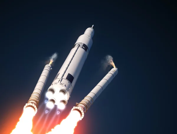 Uzay Fırlatma sistemi katı roket güçlendiriciler ayırma — Stok fotoğraf