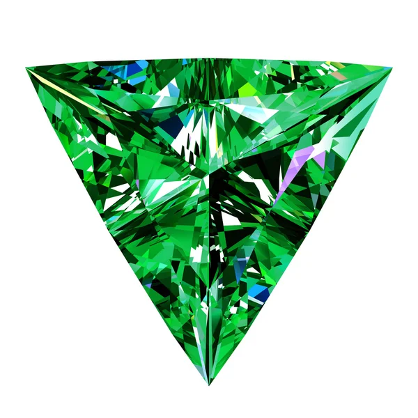 Smaragd háromszög fölött fehér háttér — Stock Fotó