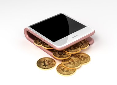 Pembe sanal cüzdan ve Bitcoins kavramı