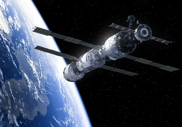 Internationella rymdstationen i rymden — Stockfoto