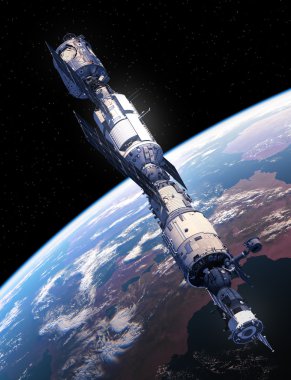 Uluslararası Uzay İstasyonu dünya üzerinde uçan