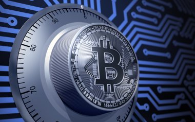 Bitcoin gibi A elektronik güvenlik kilidi kavramı
