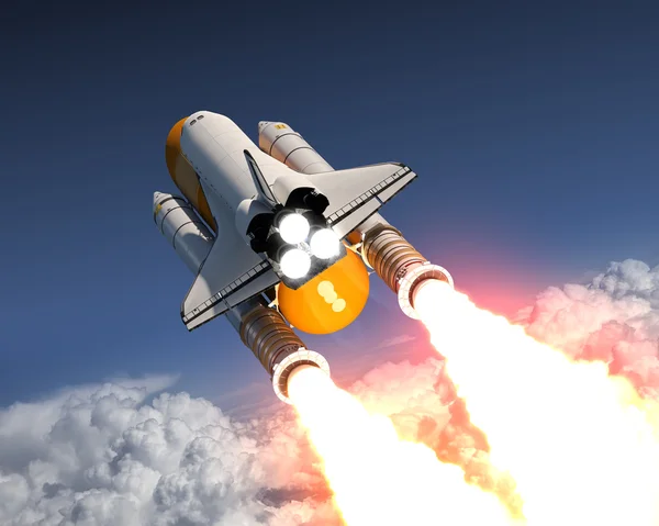 Space Shuttle Launch Above The Clouds — Stock Photo, Image