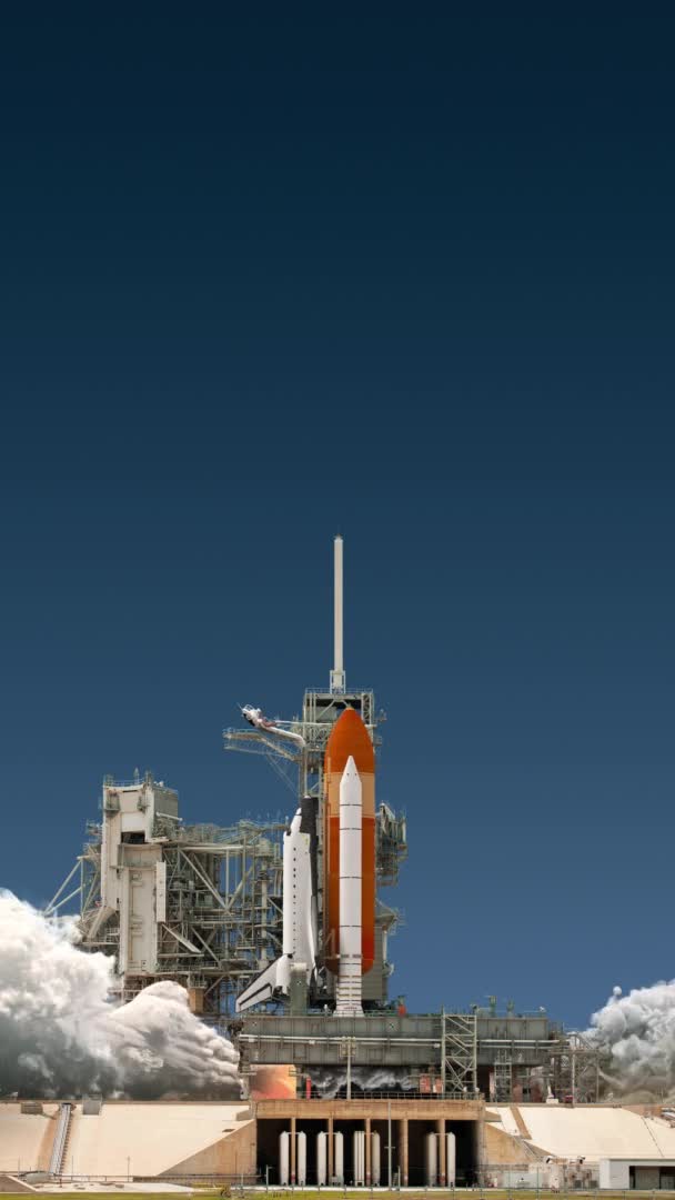 スペースシャトル打ち上げの垂直ビデオ — ストック動画