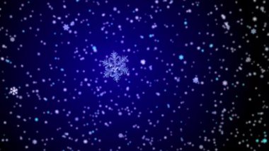 Kar altında kar taneleri yağıyor.