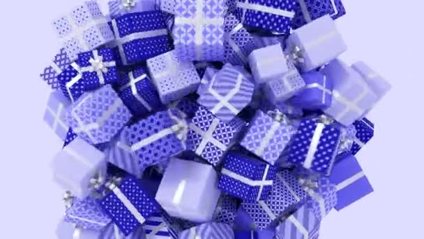 Мільйон подарункових коробок на свято — стокове відео