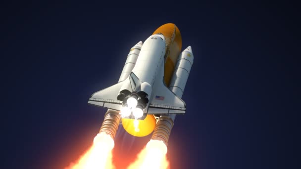 Separazione dei razzi solidi dello Space Shuttle — Video Stock