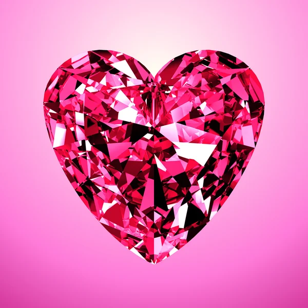 Růžový diamant srdce — Stock fotografie