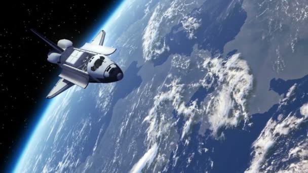 Space Shuttle Orbitante Terra — Video Stock