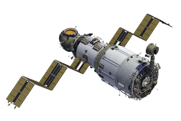 Космическая станция взрывает солнечные панели — стоковое фото