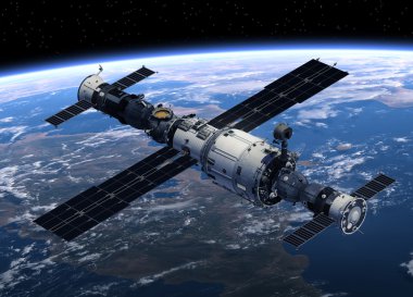 Uzay İstasyonu ve yörüngeli Spacecrafts