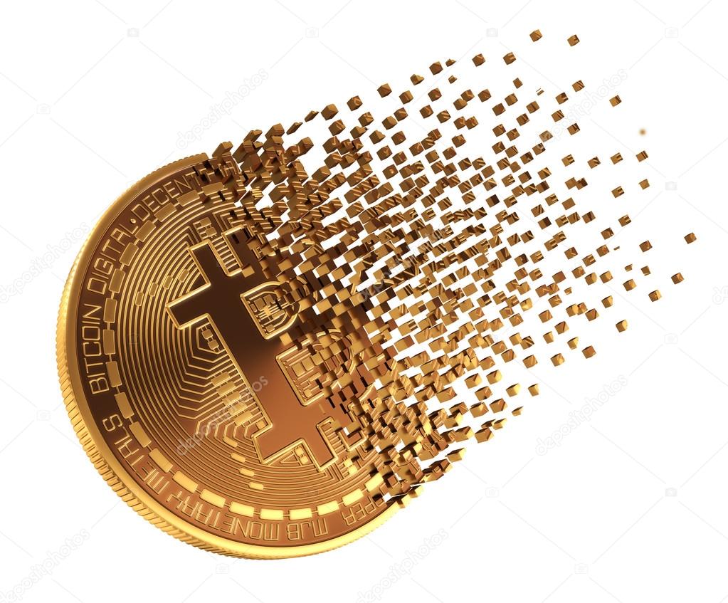 Bitcoin Falls Apart To Pixels — Stock Editorial Photo © 3DSculptor #81085348