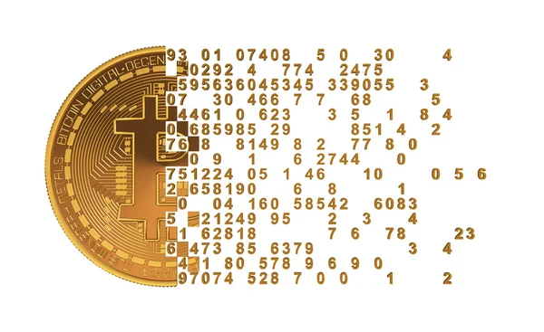 Bitcoin uit elkaar te vallen tot cijfers — Stockfoto