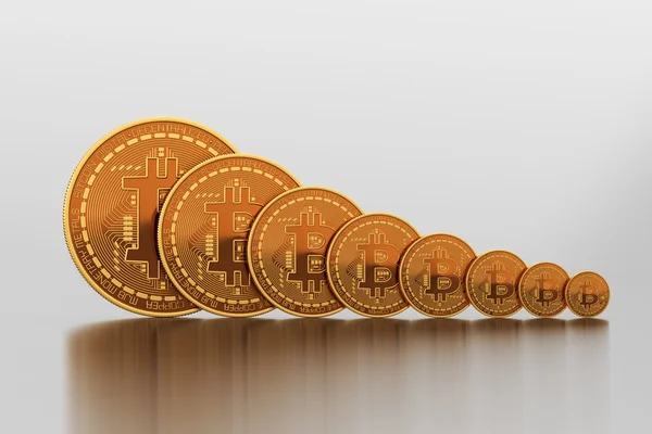 Bitcoins variieren in ihrer Größe — Stockfoto