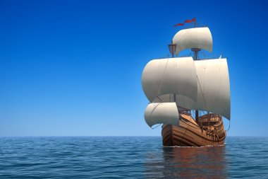 Caravel In The Ocean clipart