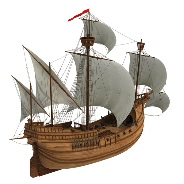 Caravel On White Background. — Stock Photo, Image