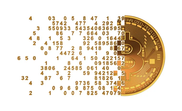 Bitcoin se desmorona a los dígitos Concepto . Imágenes de stock libres de derechos