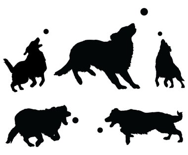 Dogs Playing With Ball clipart