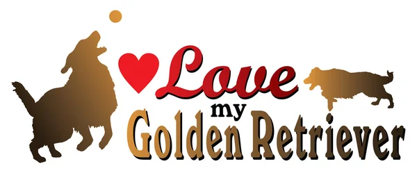 Me encanta mi Golden Retriever — Vector de stock