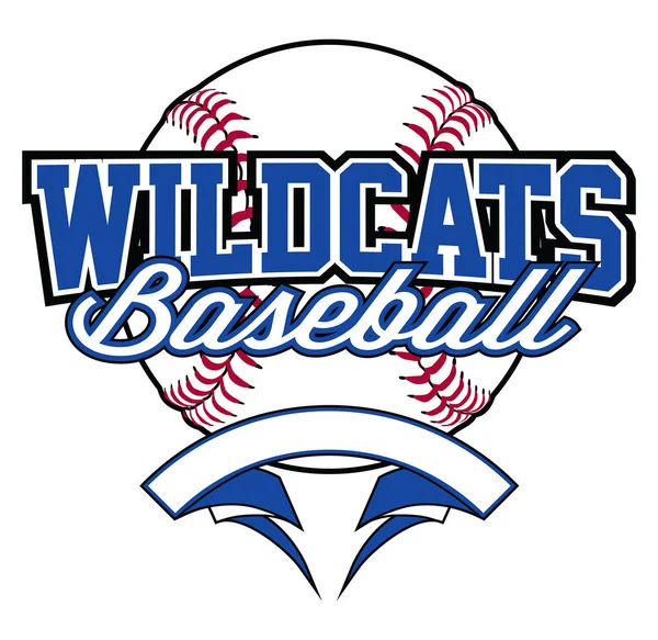 Wildcats Baseball Design Banner Ball Modello Design Squadra Che Include — Vettoriale Stock