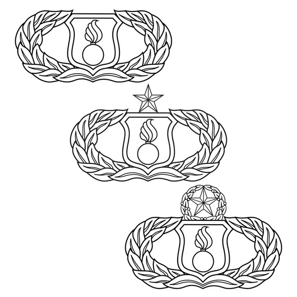 Ammo United States Air Force Munitions Ammo Badge Set 기본적 — 스톡 벡터