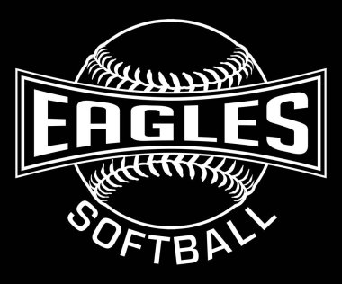 Eagles Softball Graphic-One Color-White, siyah spor dizaynında bir beyazdır ve softball ve metin içerir ve okul veya takım için mükemmeldir. Eagles tişörtleri, kupalar ve diğer ürünler için harika..