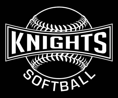 Knights Softball Graphic-One Color-White (Türkçe: 