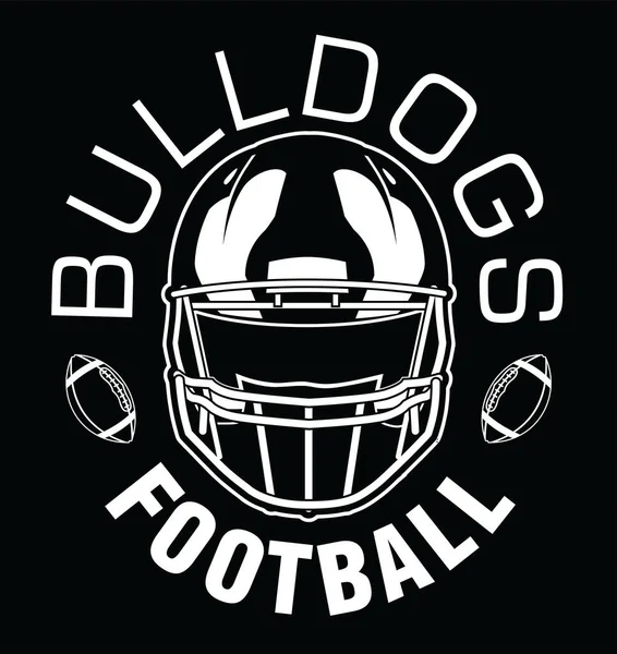 Bulldogs Football One Color White Designmall Som Innehåller Text Två — Stock vektor