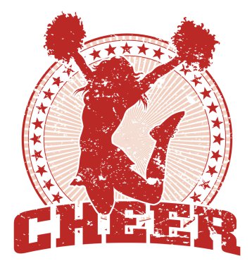 Cheer Jump Design - Vintage clipart