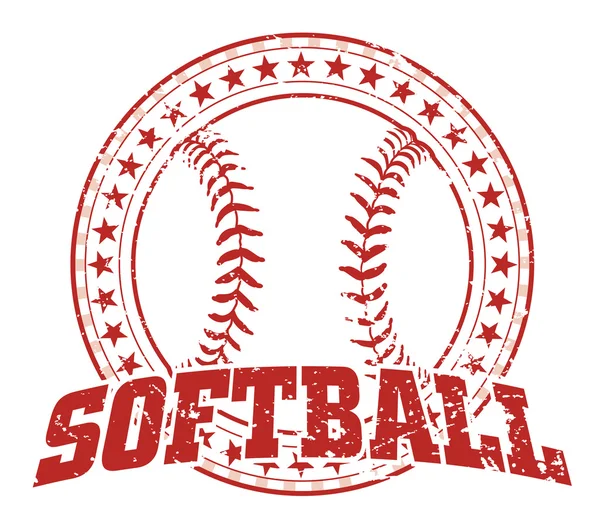 Softball Design - Vintage — Stock Vector