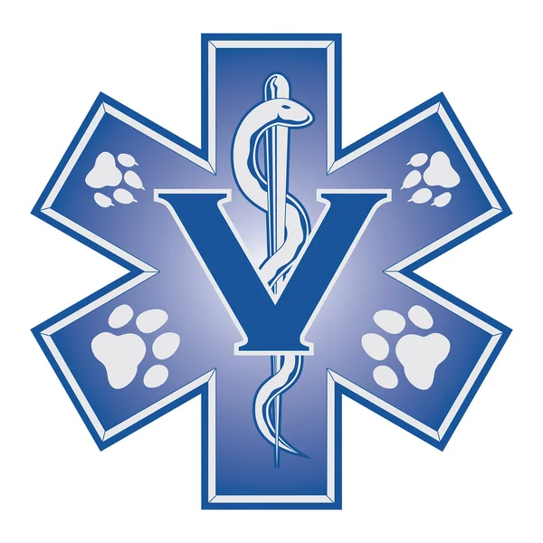 Símbolo médico de emergencia veterinario — Vector de stock