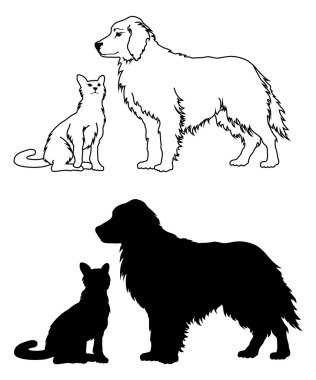 Dog and Cat Graphic Style clipart
