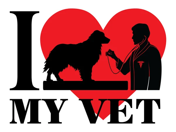 Amo a mi veterinario. — Vector de stock